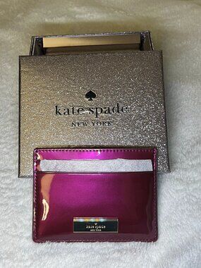 Kate Spade Purple Metallic Card Holder - NWT